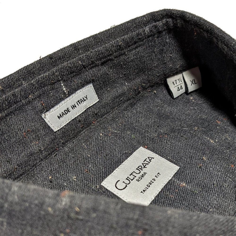 Culturata Multi Color Flecks Grey Luxury Shirt XL